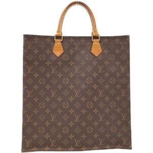 Louis Vuitton Monogram Leather Brown Sac Plat Tote Bag